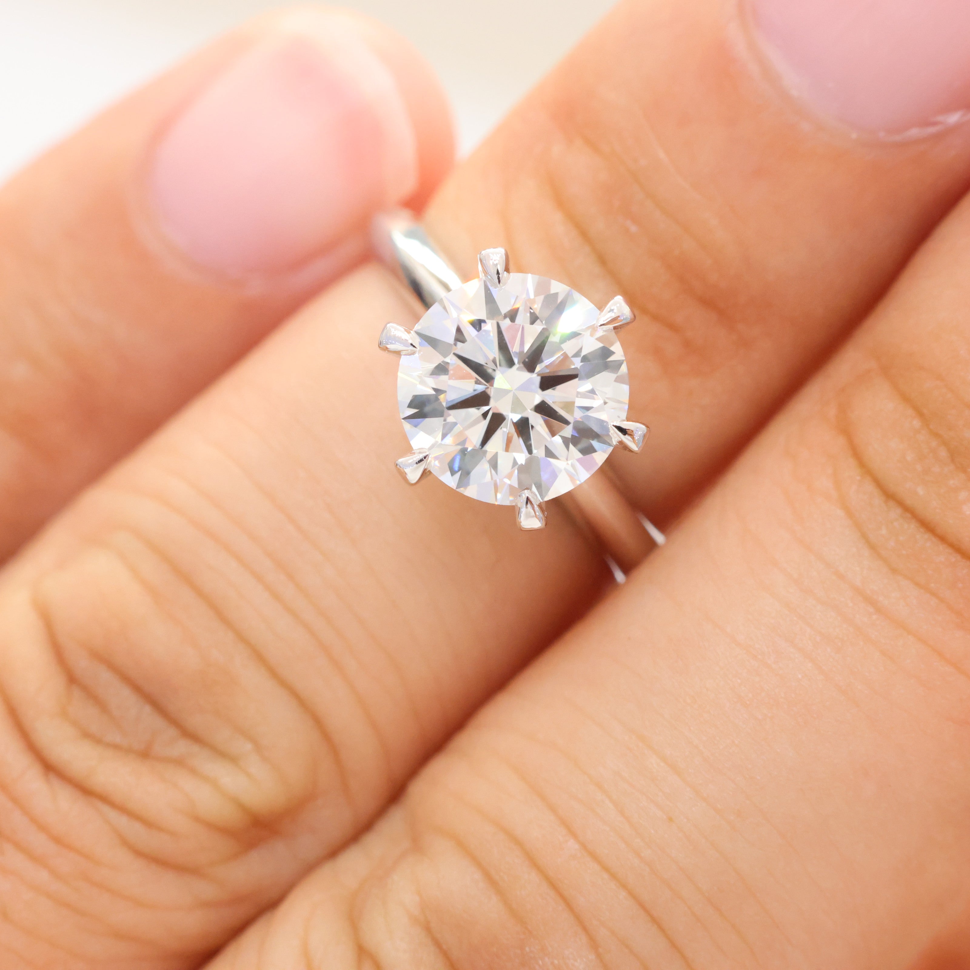 Stellar Crown 3ct Lab-Grown Diamond PT950 Platinum Ring