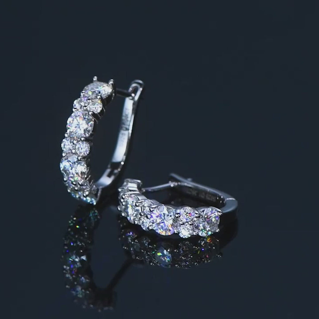Sparkling Round Crystal Huggie Hoop Earrings
