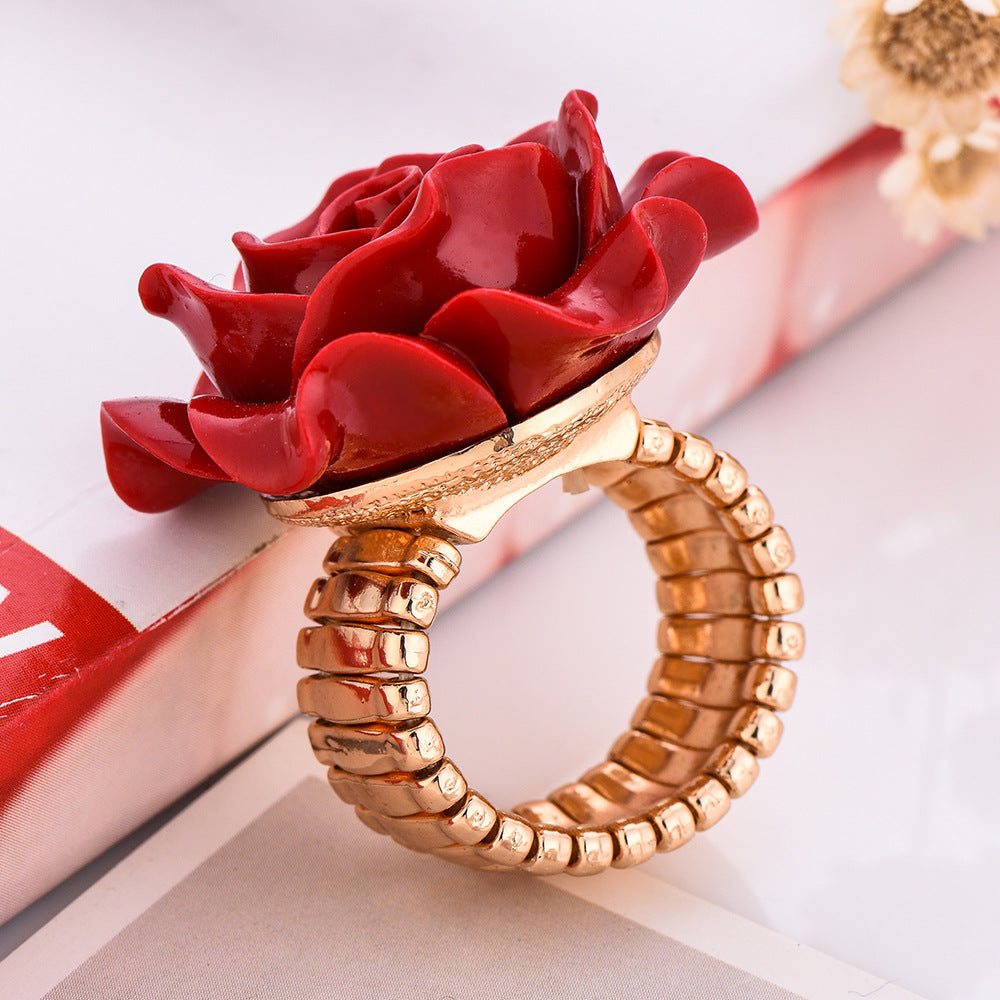 Romantic Red Rose Ring
