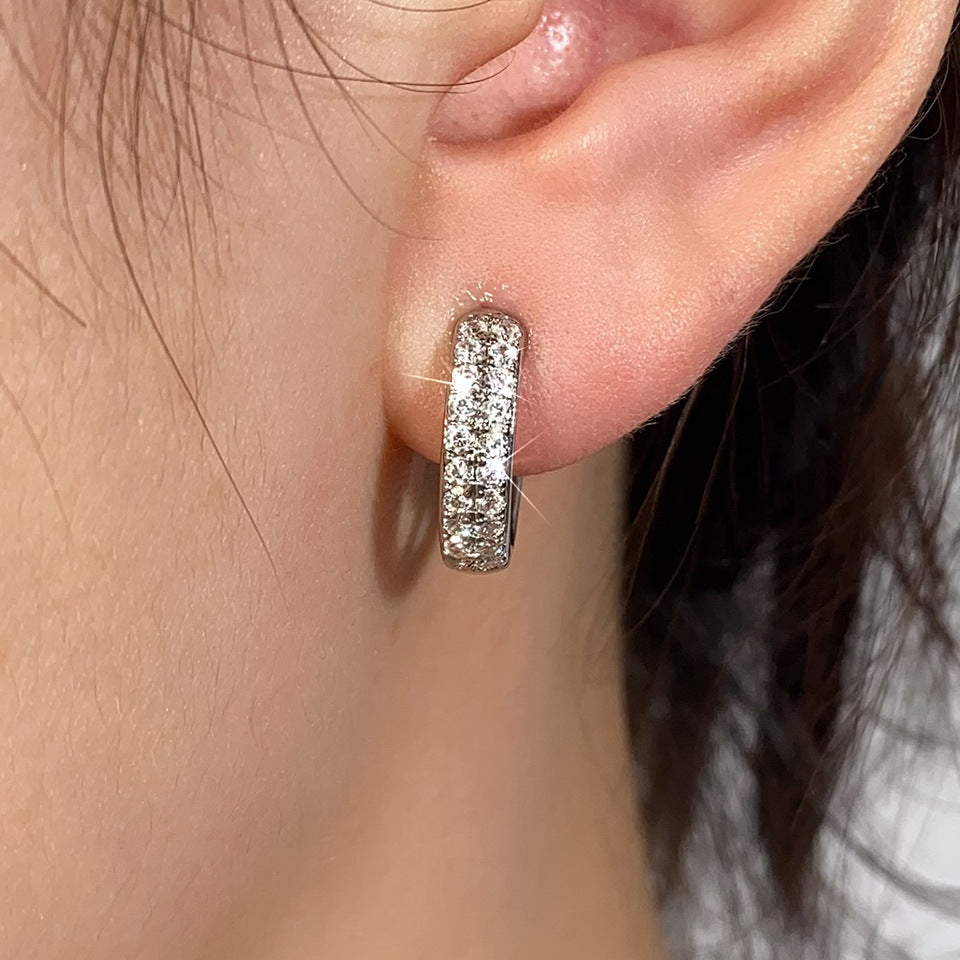 Mini Pavé Crystal Hoop Earrings
