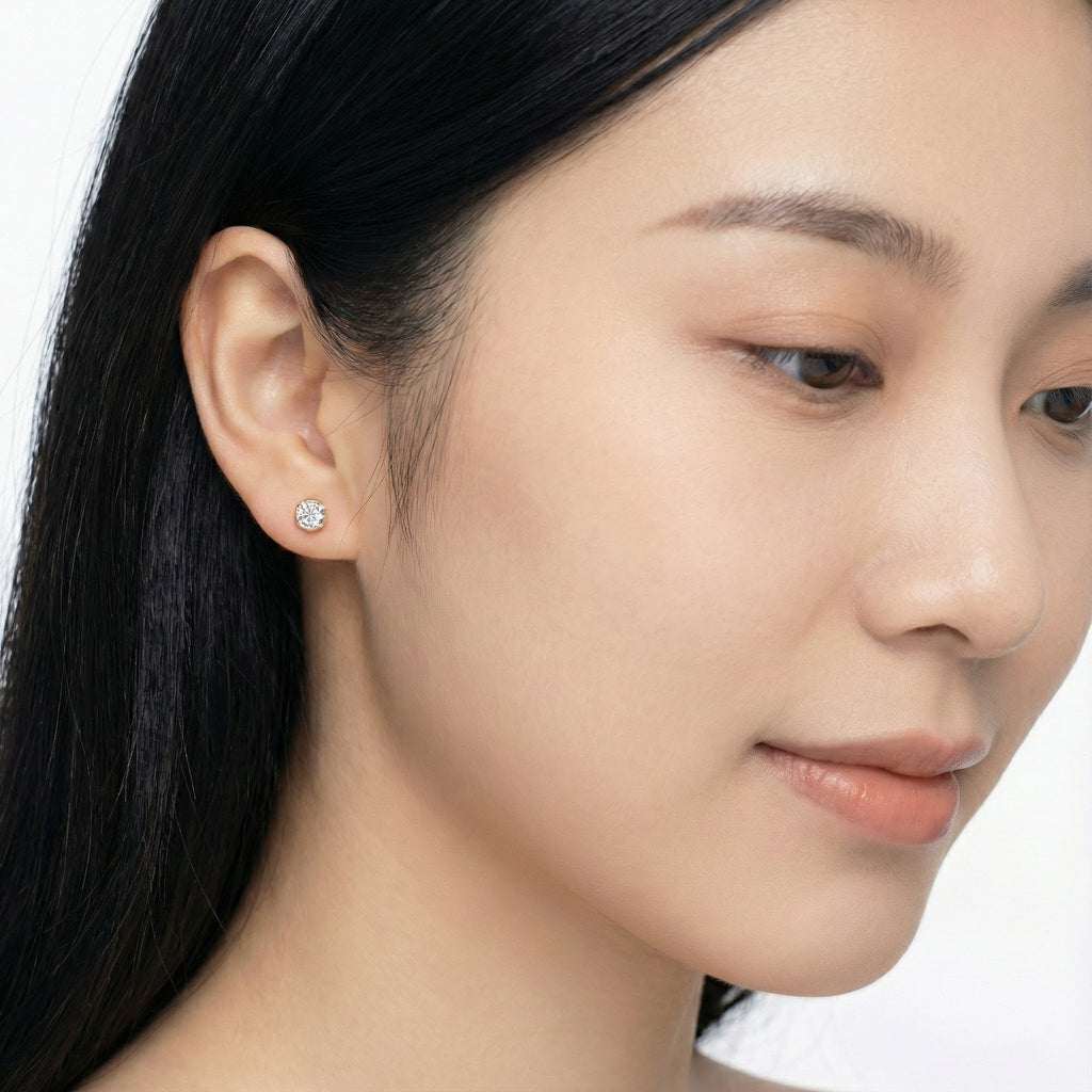 Twin Stars Brilliance 18K Yellow Gold Lab-Grown Diamond Stud Earrings