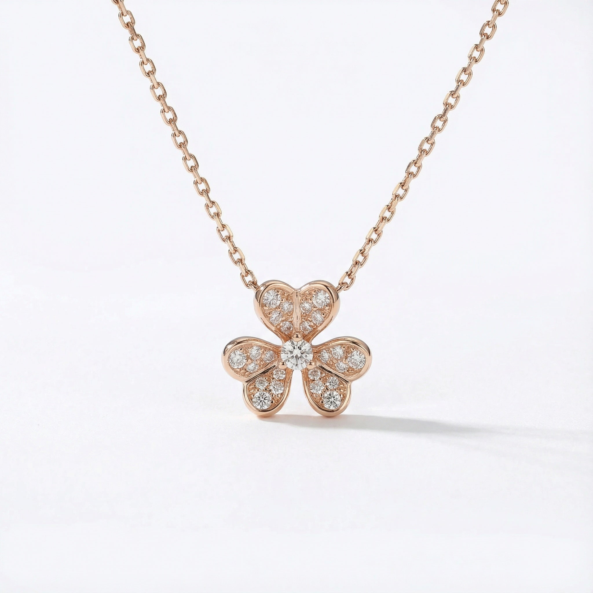 Blooming Blossom 18K Rose Gold Lab-Grown Diamond Necklace