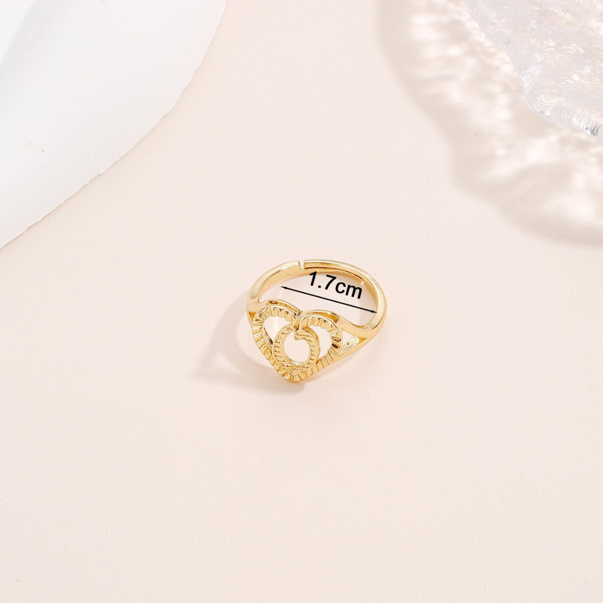 Initial Heart Open Ring