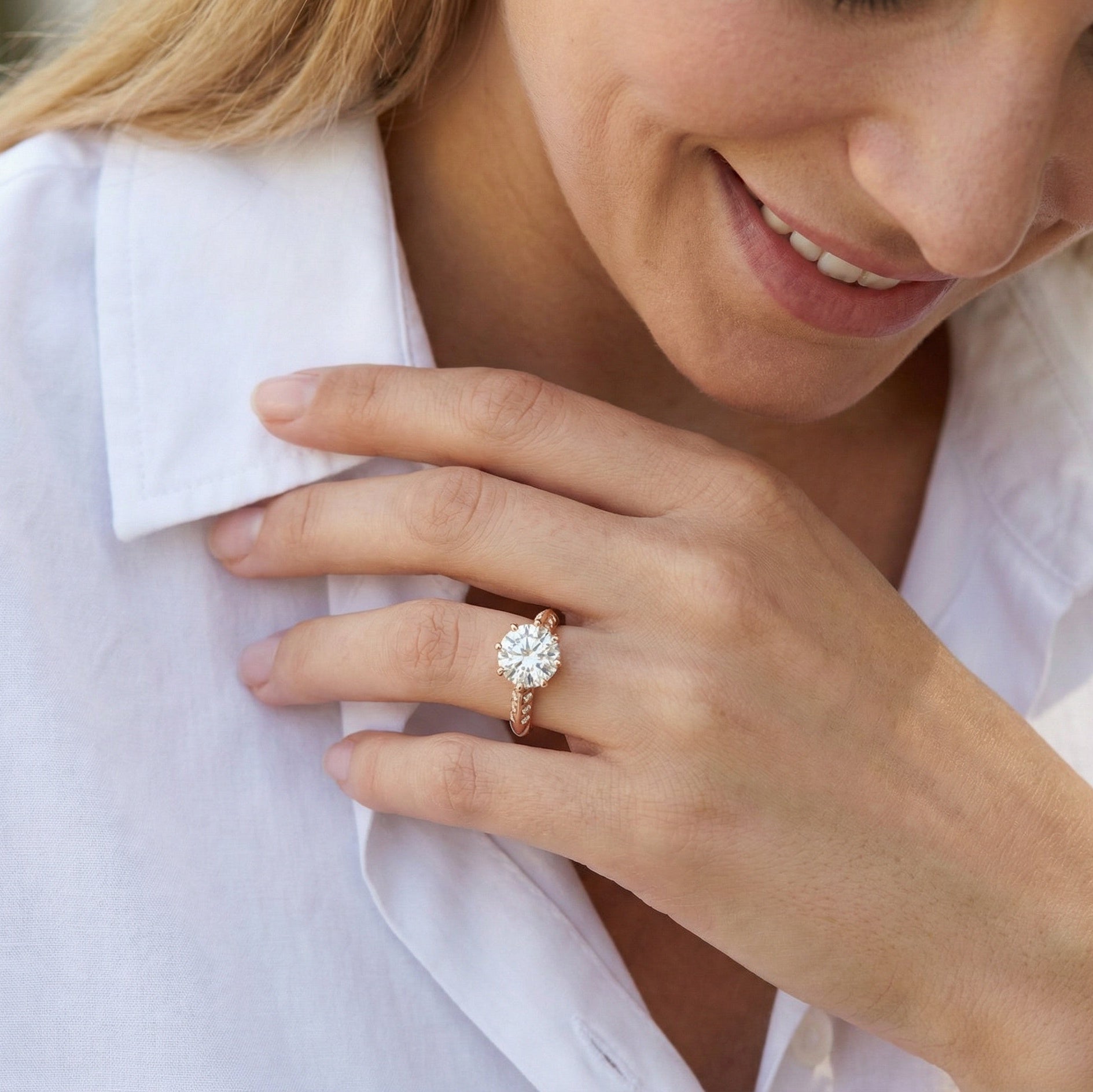 Eternal Promise 18K Rose Gold Lab-Grown Diamond Ring