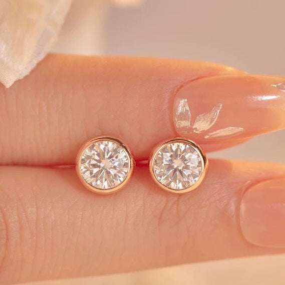 Twin Stars Brilliance 18K Yellow Gold Lab-Grown Diamond Stud Earrings