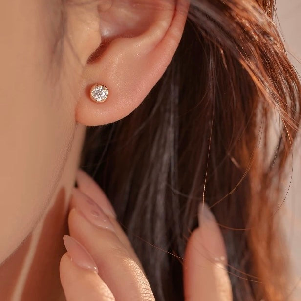 Twin Stars Brilliance 18K Yellow Gold Lab-Grown Diamond Stud Earrings