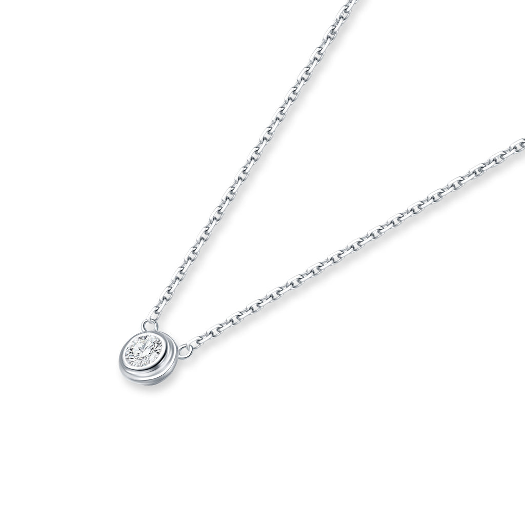 Star Halo S925 Silver White Diamond Necklace