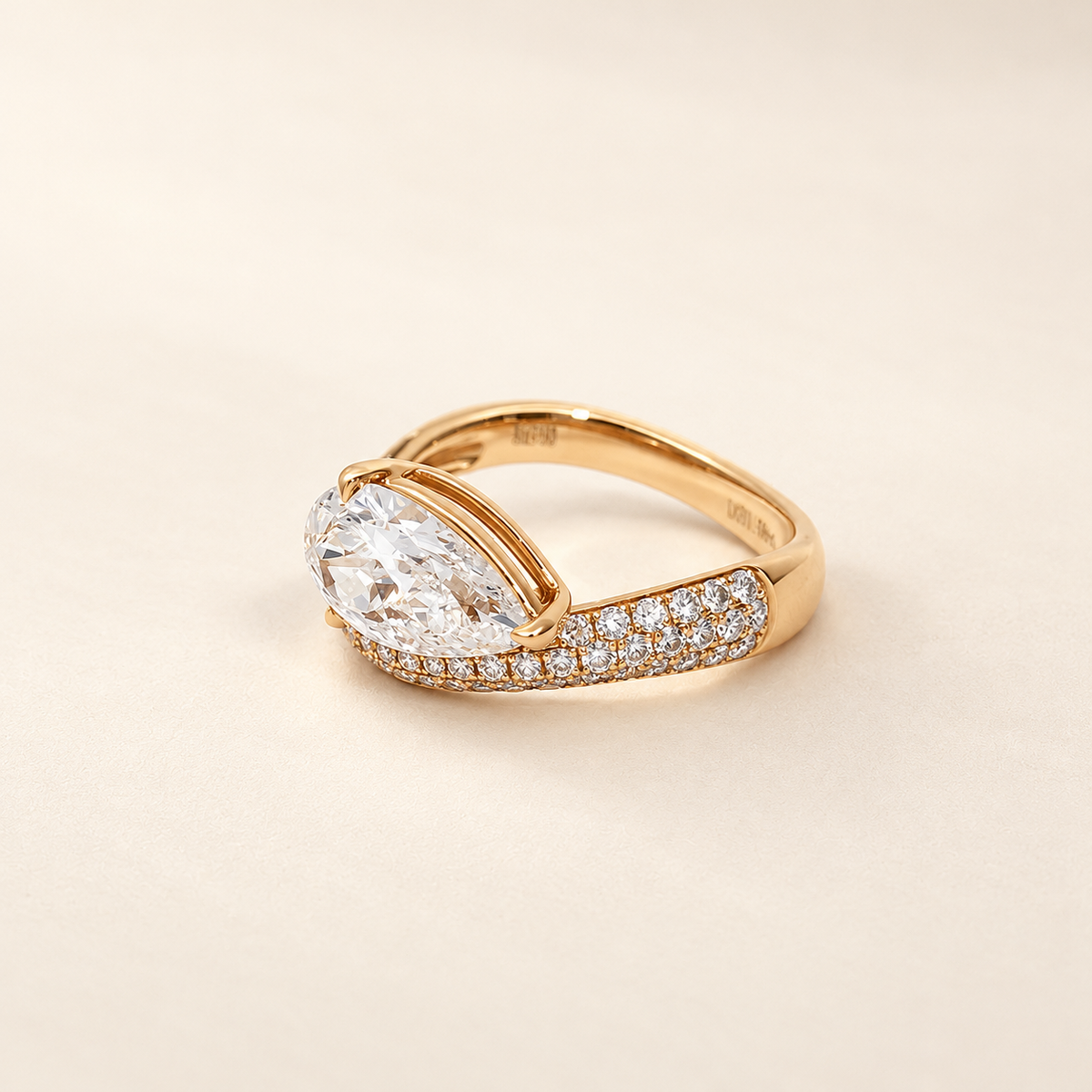 Radiant Love 1.5ct D-VVS2 Diamond 18K Rose Gold Ring