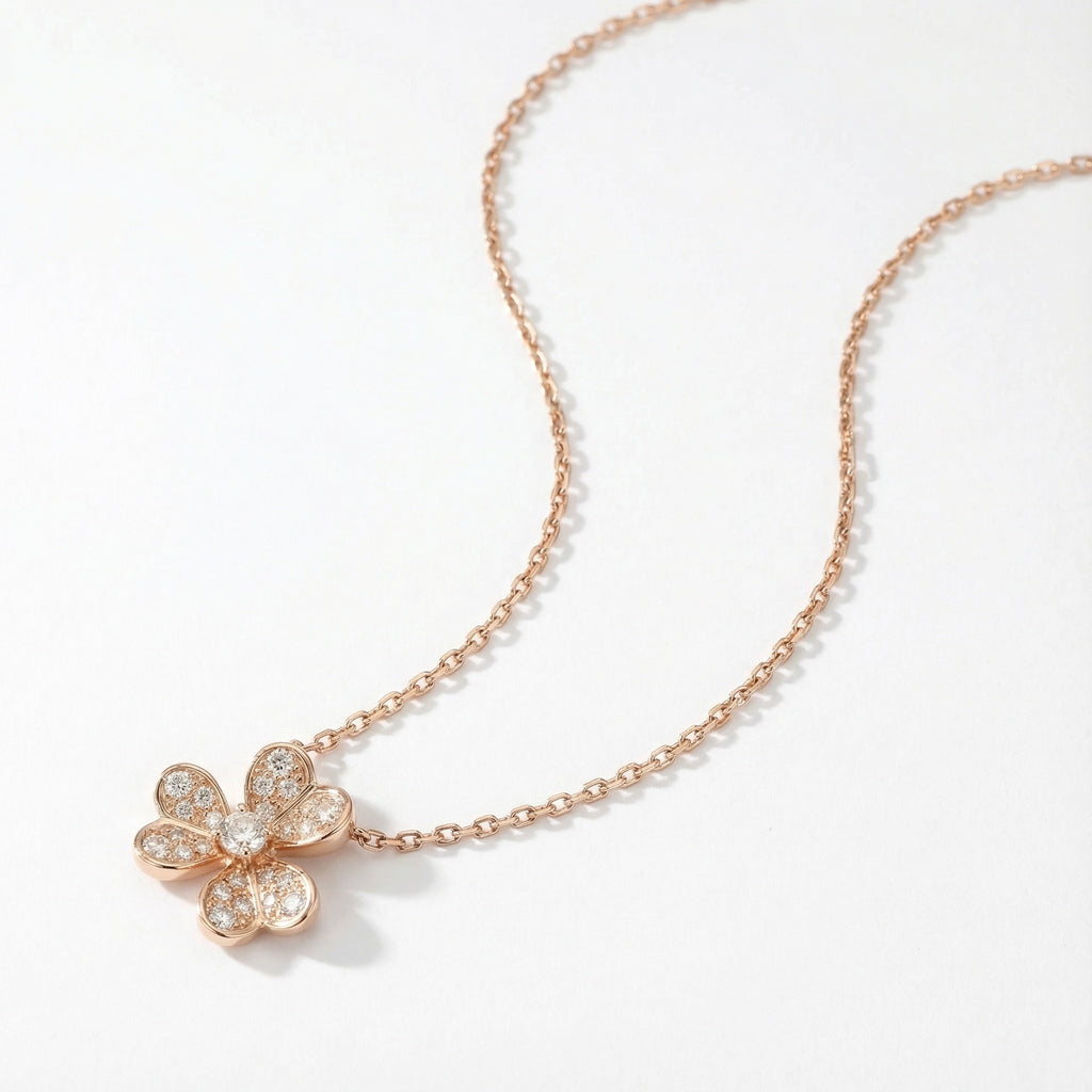 Blooming Blossom 18K Rose Gold Lab-Grown Diamond Necklace