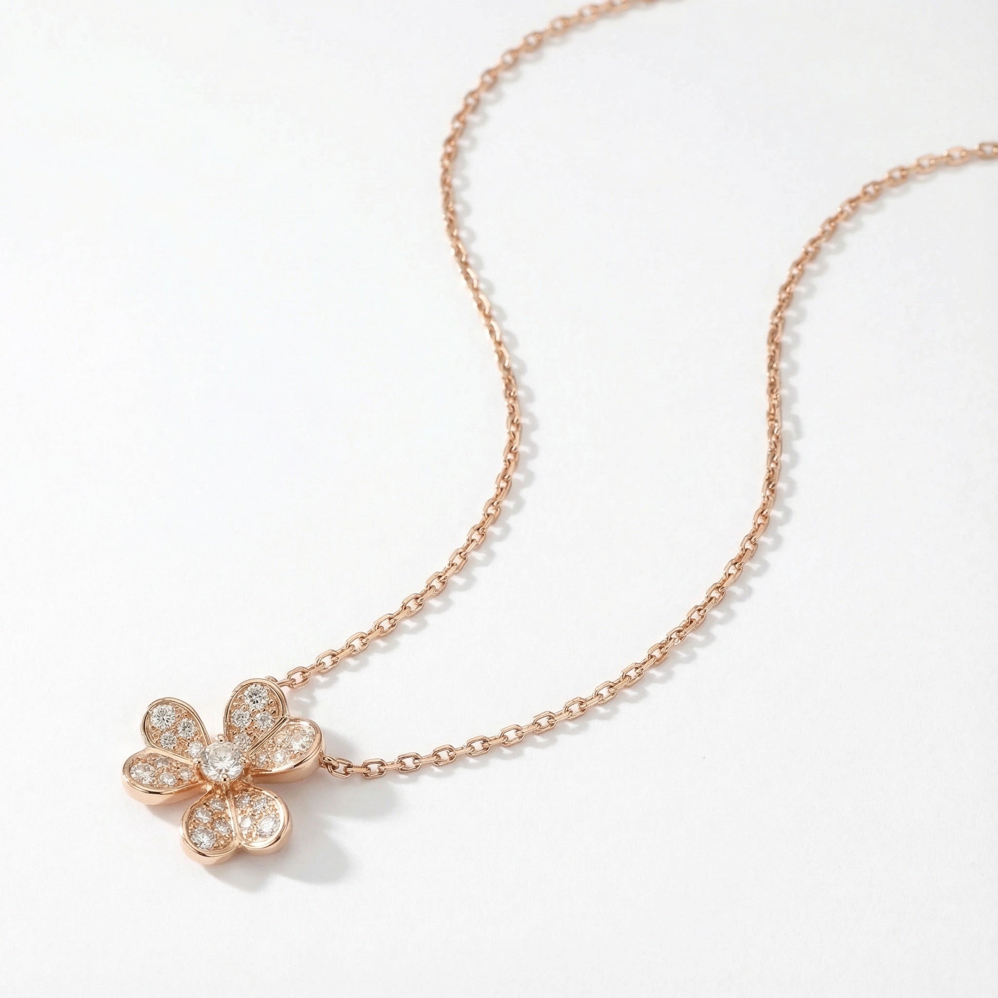 Blooming Blossom 18K Rose Gold Lab-Grown Diamond Necklace