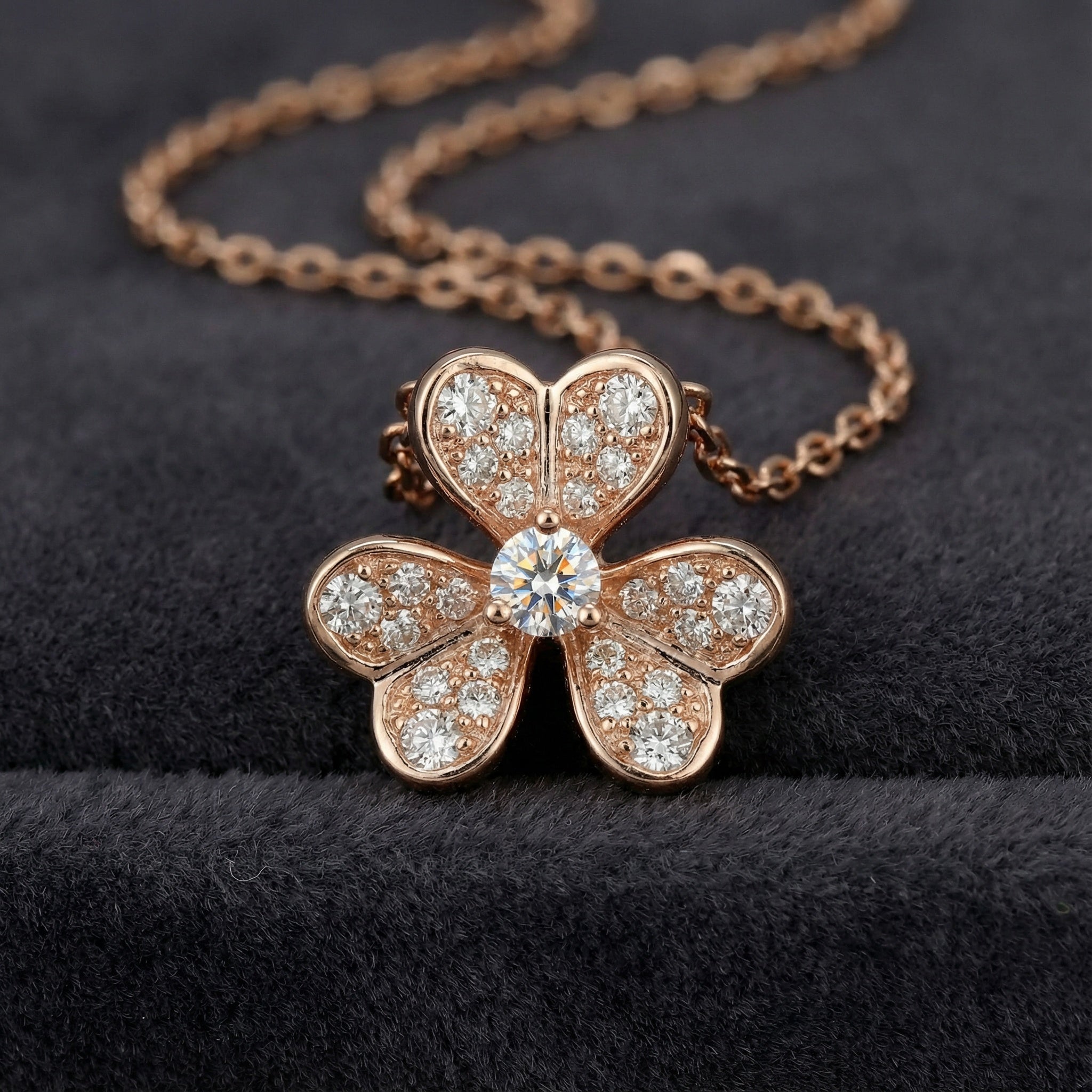 Blooming Blossom 18K Rose Gold Lab-Grown Diamond Necklace