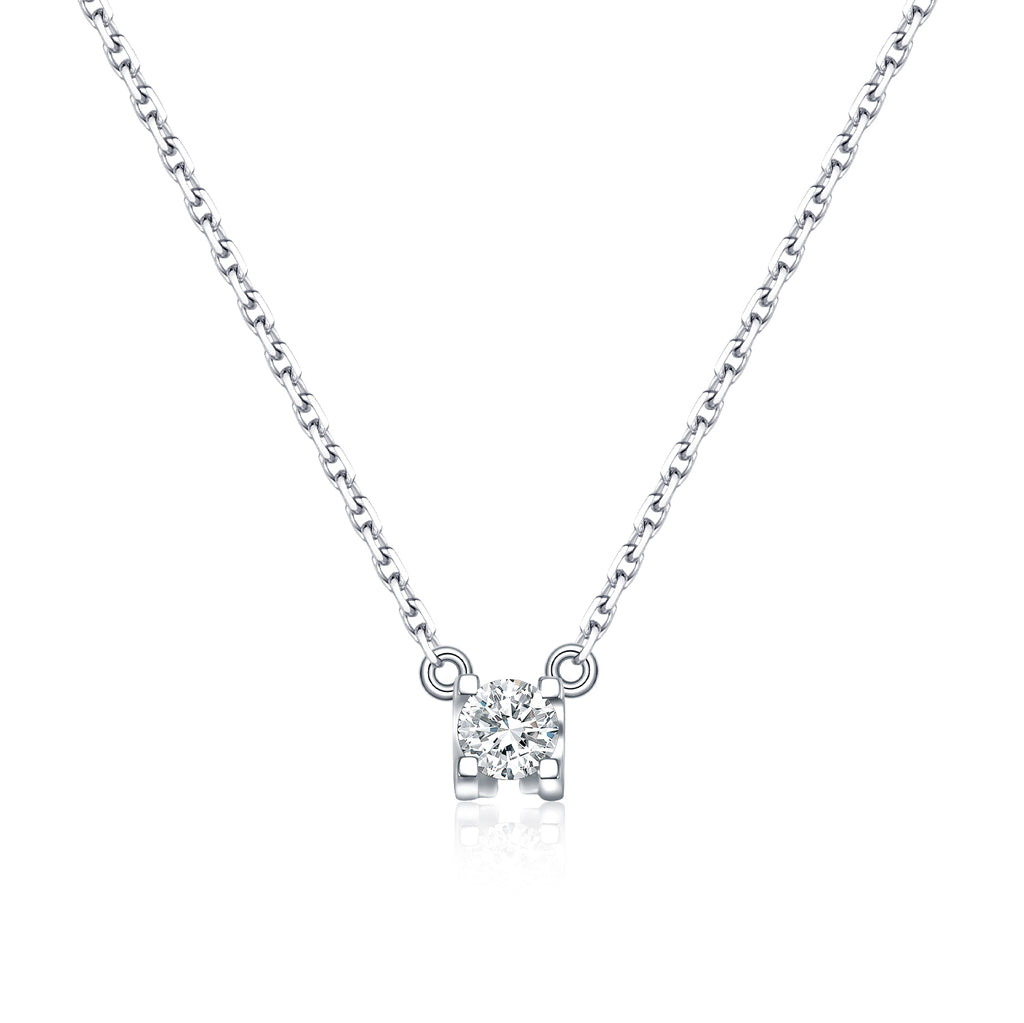 Radiant Heart S925 Silver White Diamond Pendant Necklace