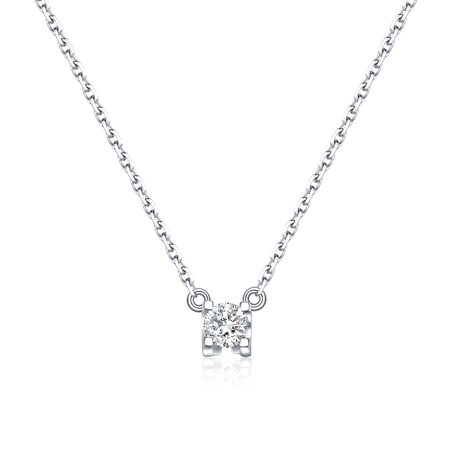 Radiant Heart S925 Silver White Diamond Pendant Necklace