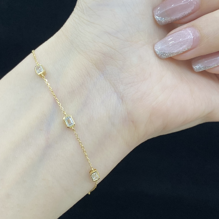 Sunlight Chain 18K Yellow Gold Diamond Bracelet