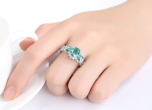 Emerald Green Floral Ring