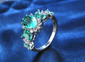 Emerald Green Floral Ring