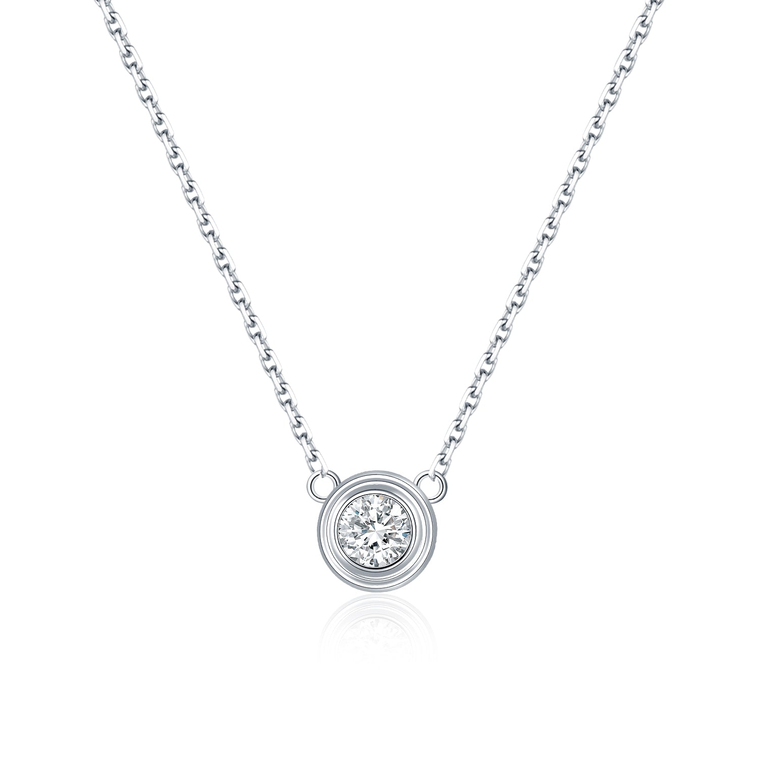 Star Halo S925 Silver White Diamond Necklace