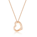 Heart Ripple S925 Rose Gold White Diamond Necklace