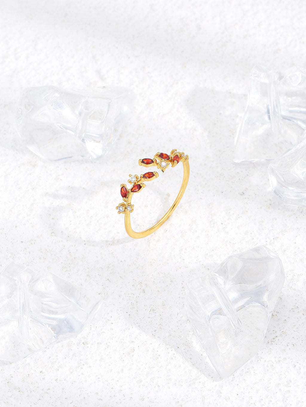 Delicate Leaf Vine Open Ring