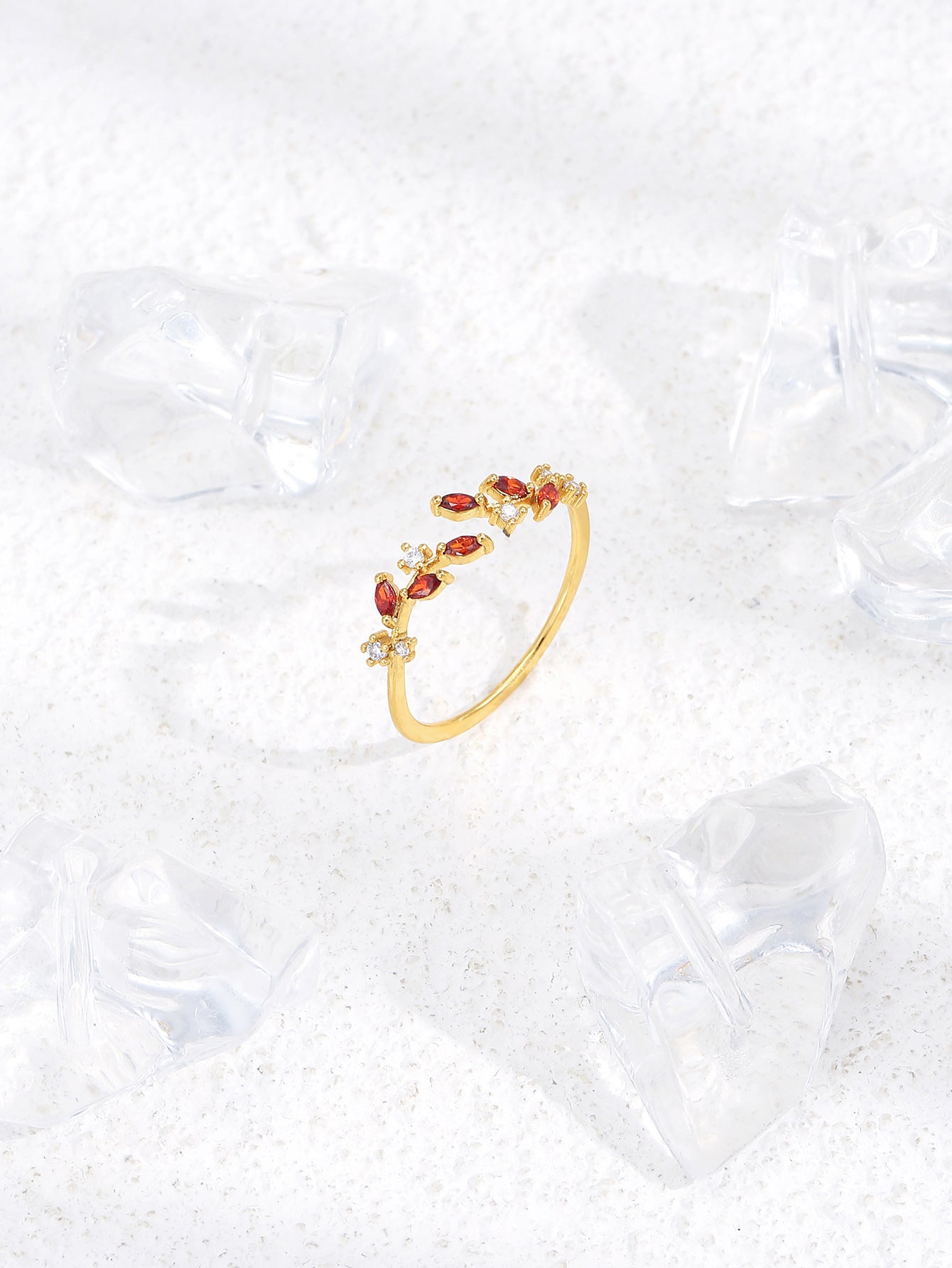 Delicate Leaf Vine Open Ring