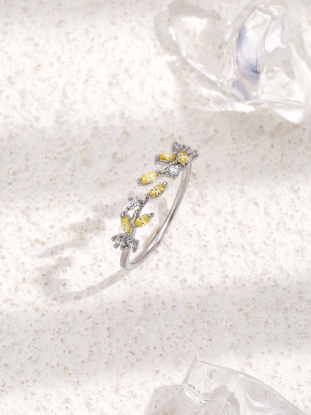 Delicate Leaf Vine Open Ring