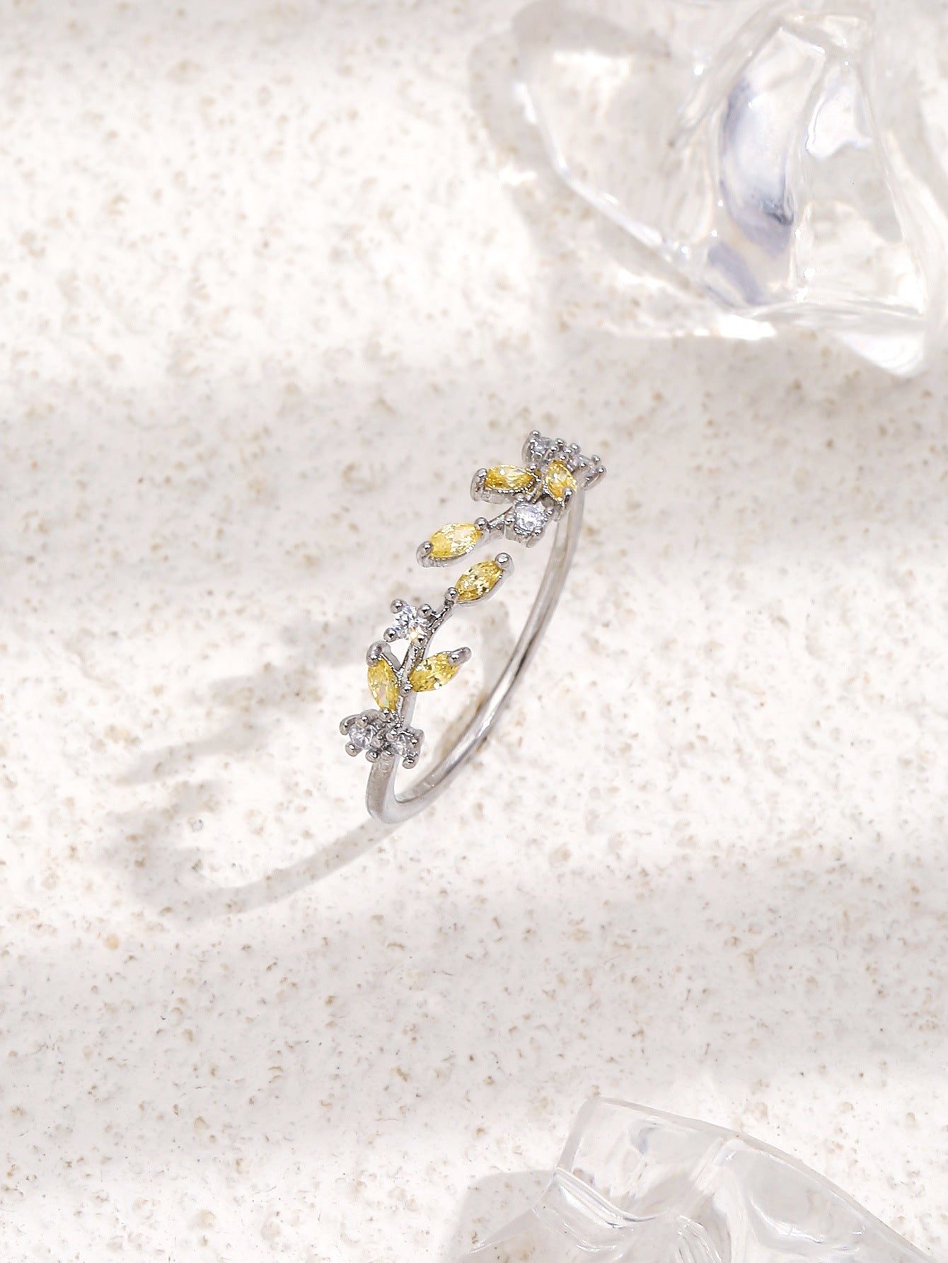 Delicate Leaf Vine Open Ring