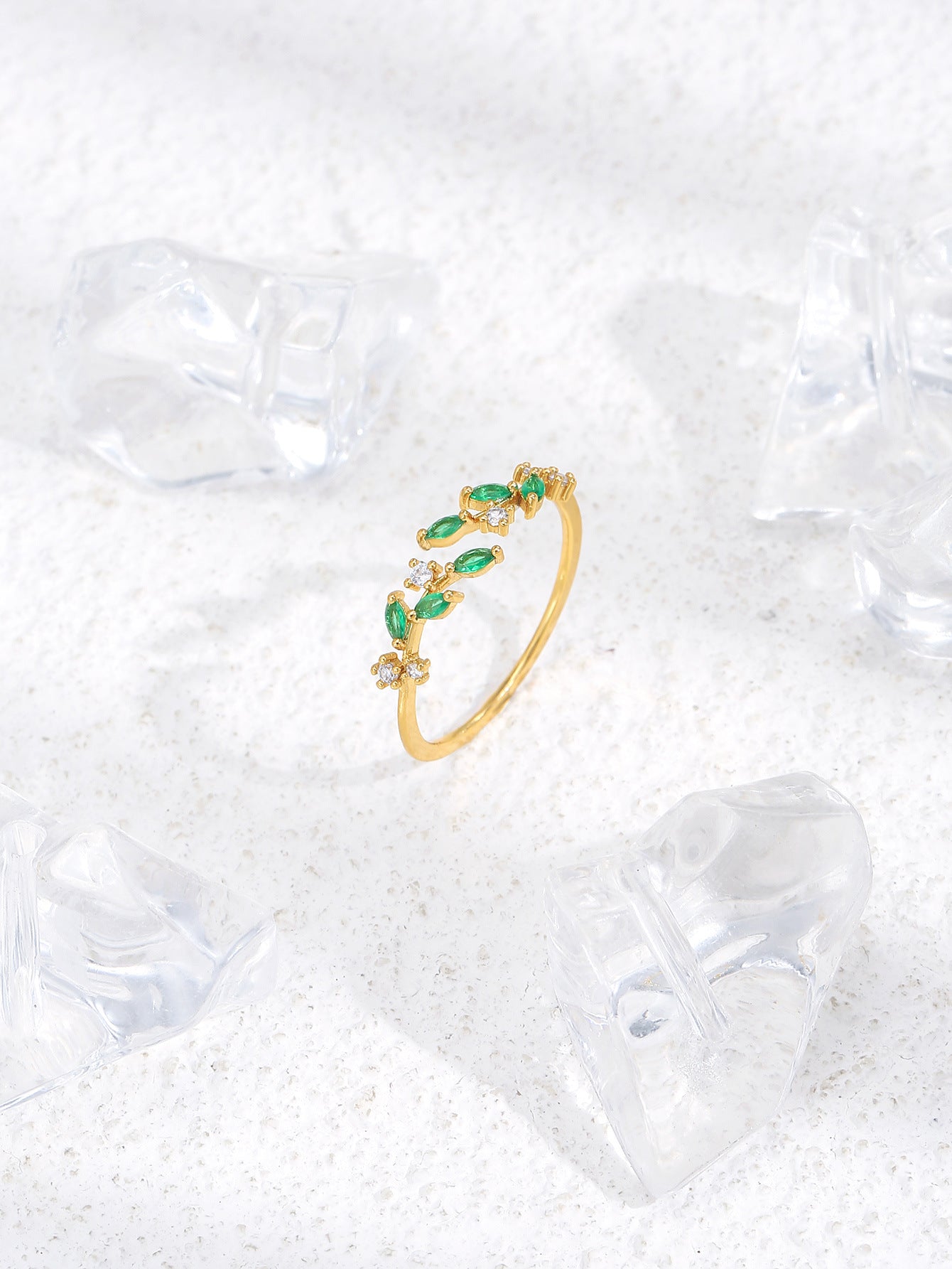 Delicate Leaf Vine Open Ring