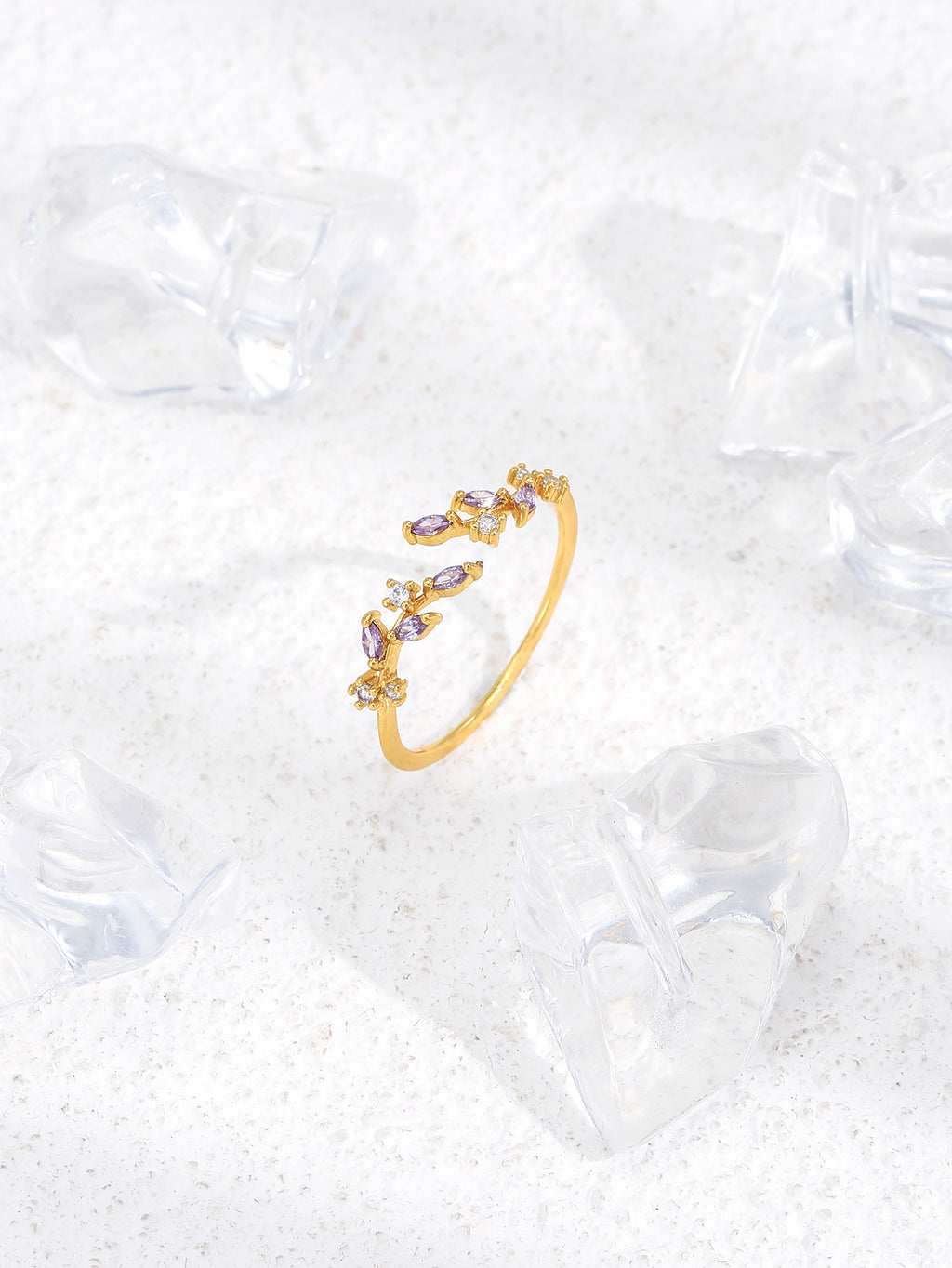 Delicate Leaf Vine Open Ring