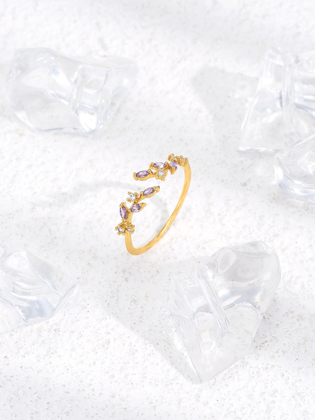 Delicate Leaf Vine Open Ring