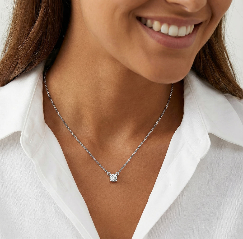 Radiant Heart S925 Silver White Diamond Pendant Necklace