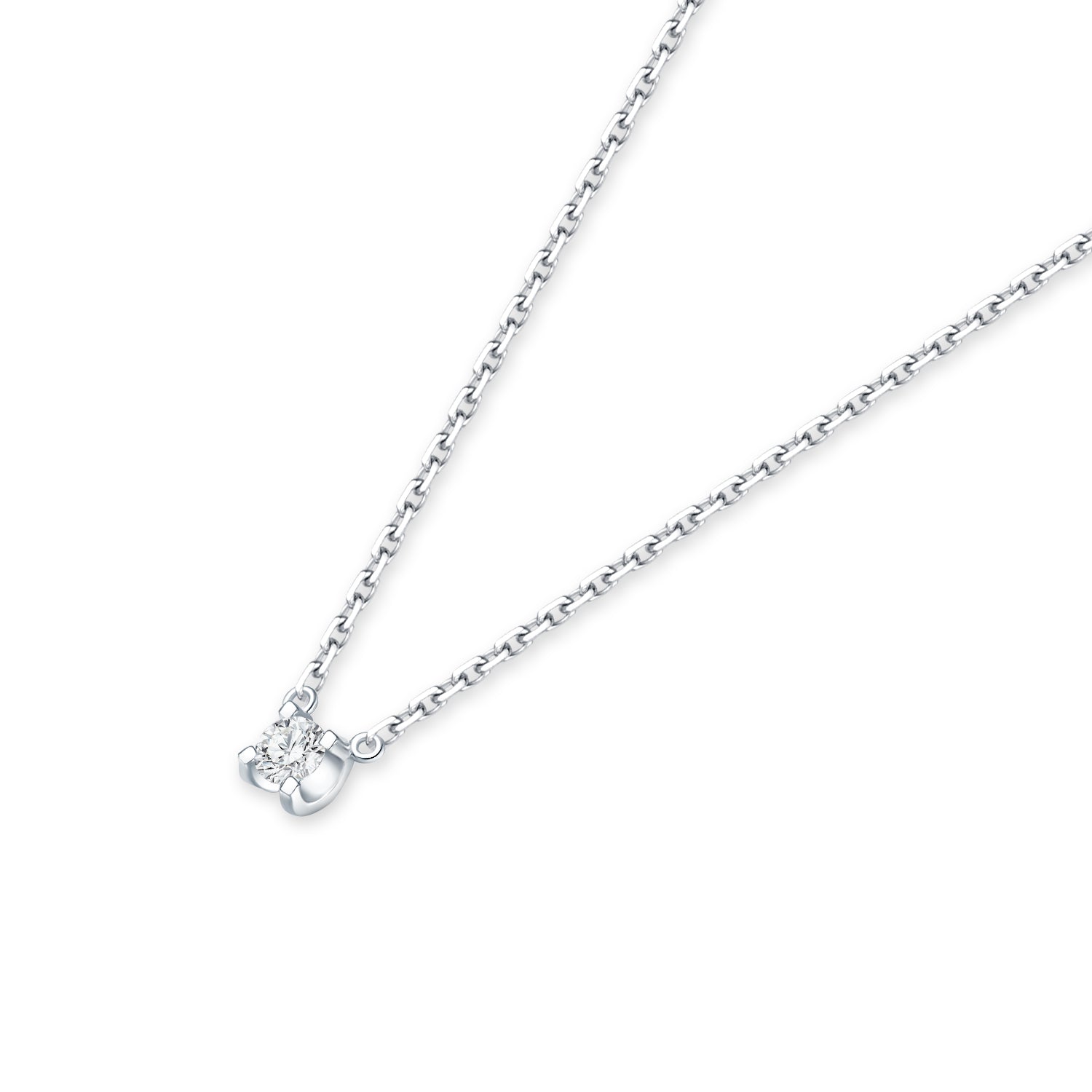 Radiant Heart S925 Silver White Diamond Pendant Necklace