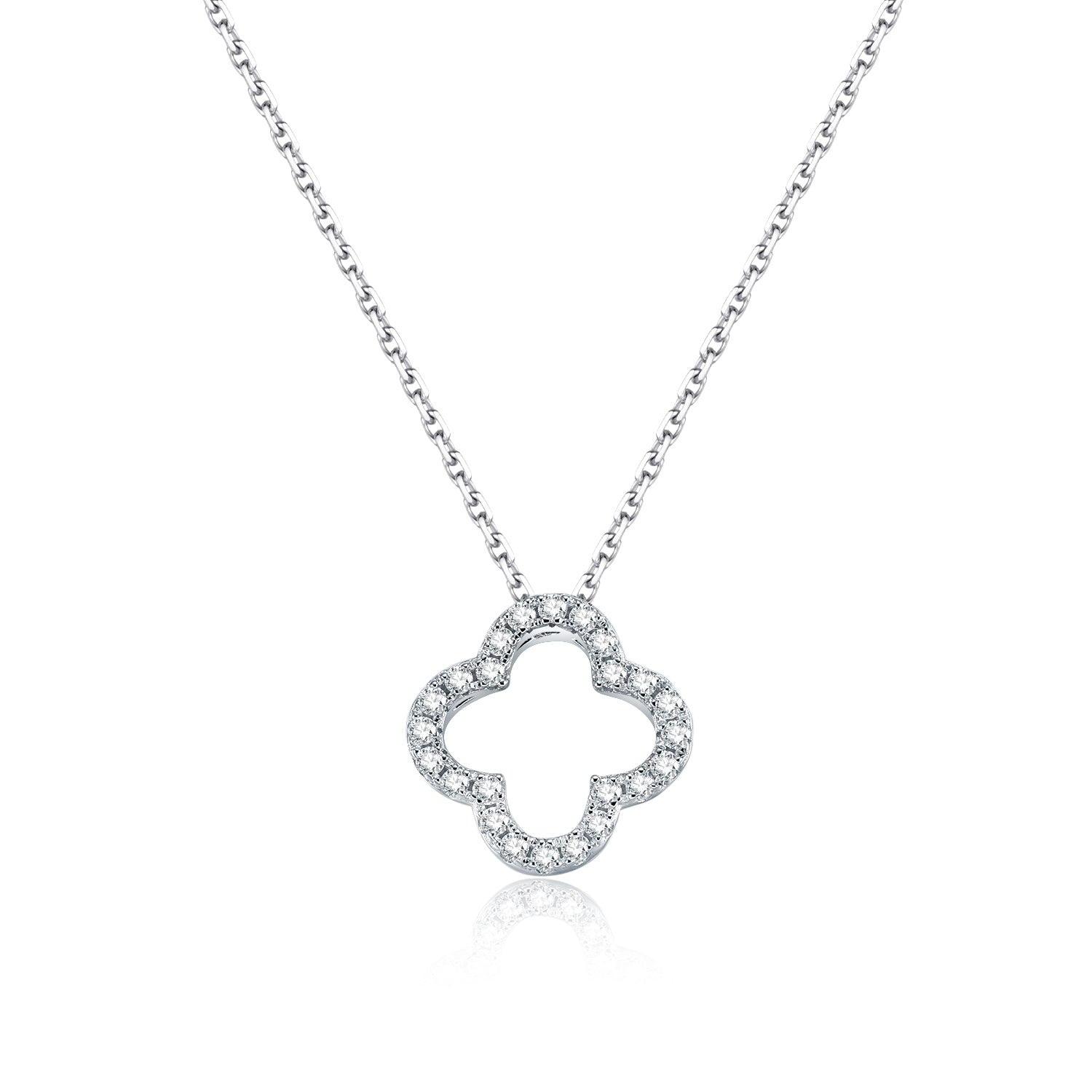 Heart Loop S925 Silver White Diamond Necklace