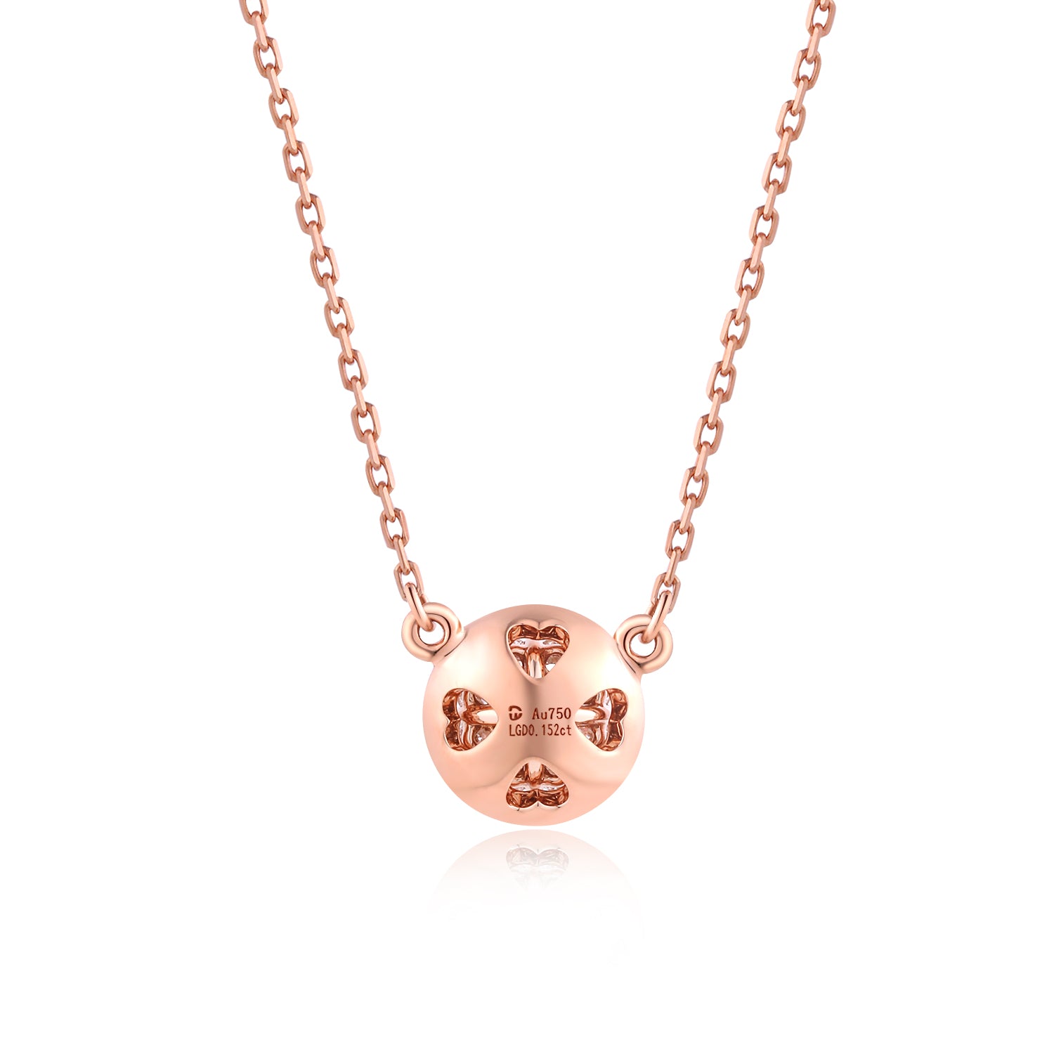 Blossom Heart 18K Rose Gold White Diamond Necklace