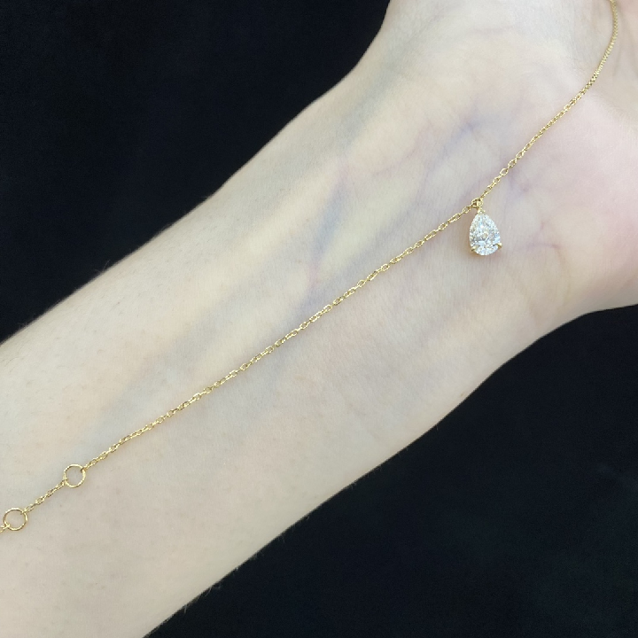 Sun Teardrop 18K Yellow Gold Diamond Bracelet