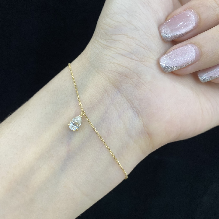 Sun Teardrop 18K Yellow Gold Diamond Bracelet