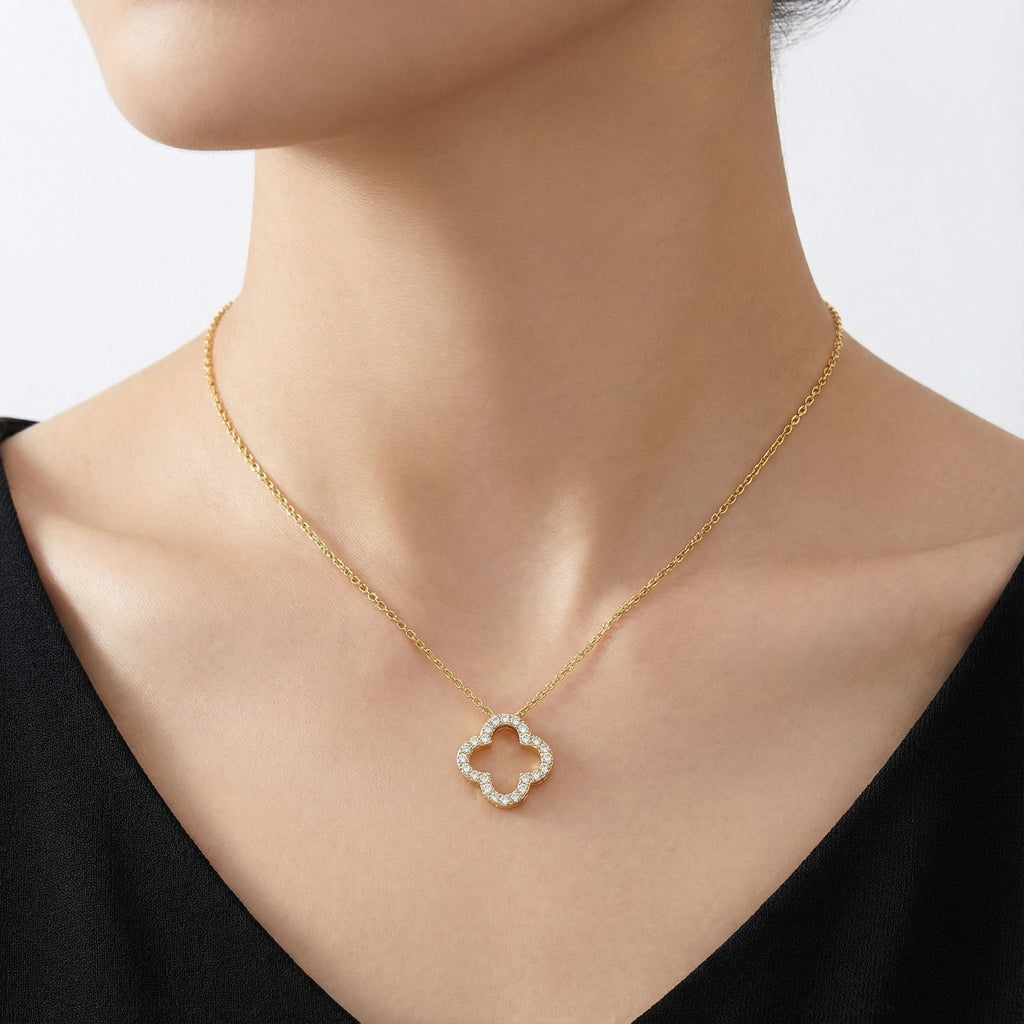 Heart Loop S925 Silver White Diamond Necklace