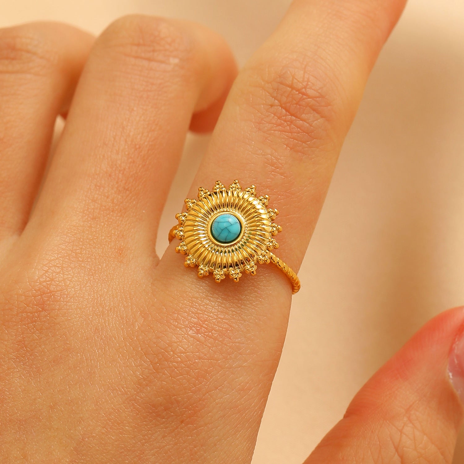 Turquoise Statement Open Ring