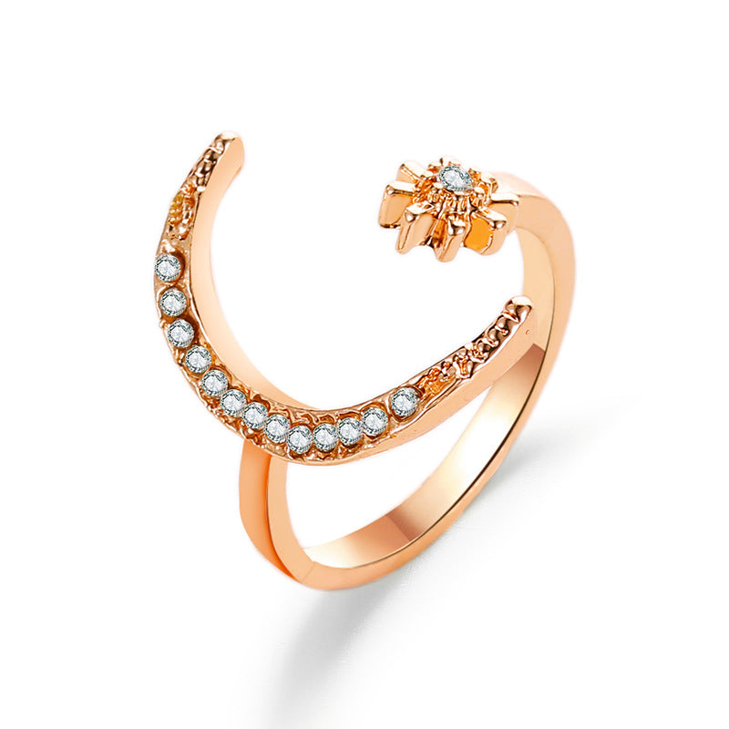 Sparkling Moon Open Ring