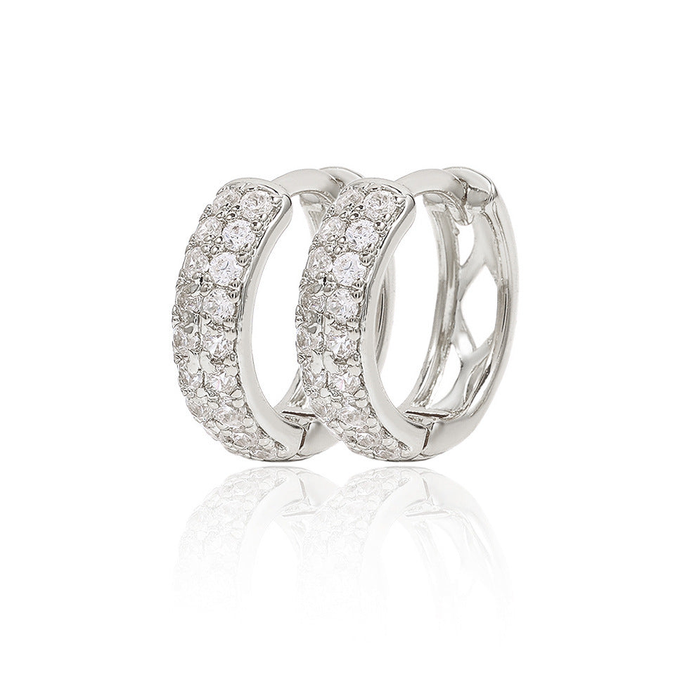 Mini Pavé Crystal Hoop Earrings