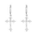 Sparkling Crystal Cross Hoop Earrings