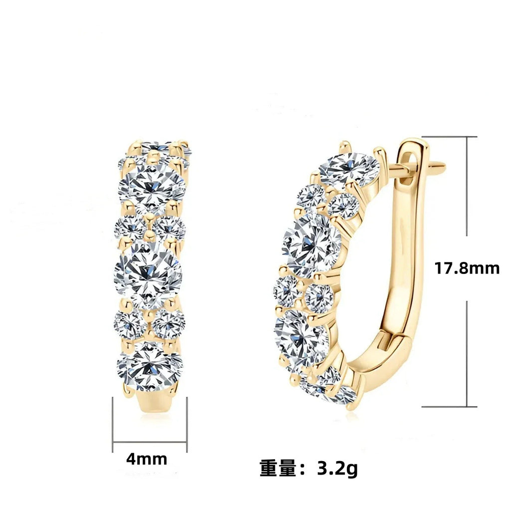 Sparkling Round Crystal Huggie Hoop Earrings
