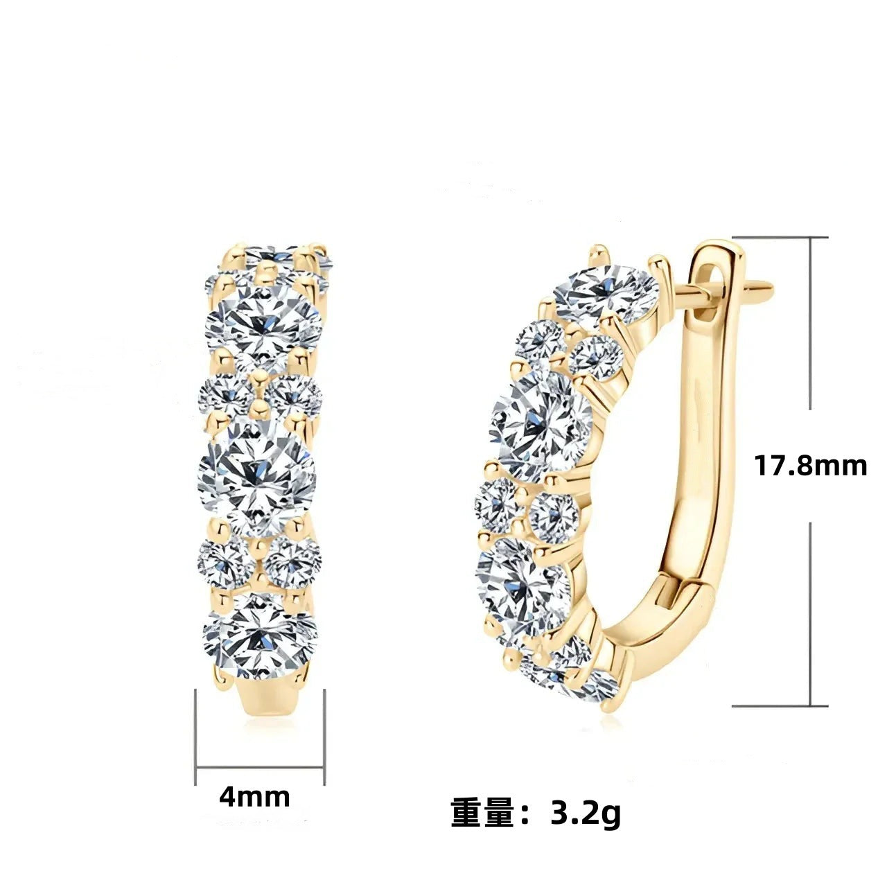 Sparkling Round Crystal Huggie Hoop Earrings