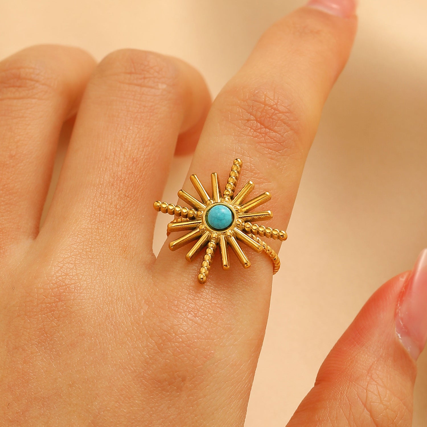Turquoise Statement Open Ring