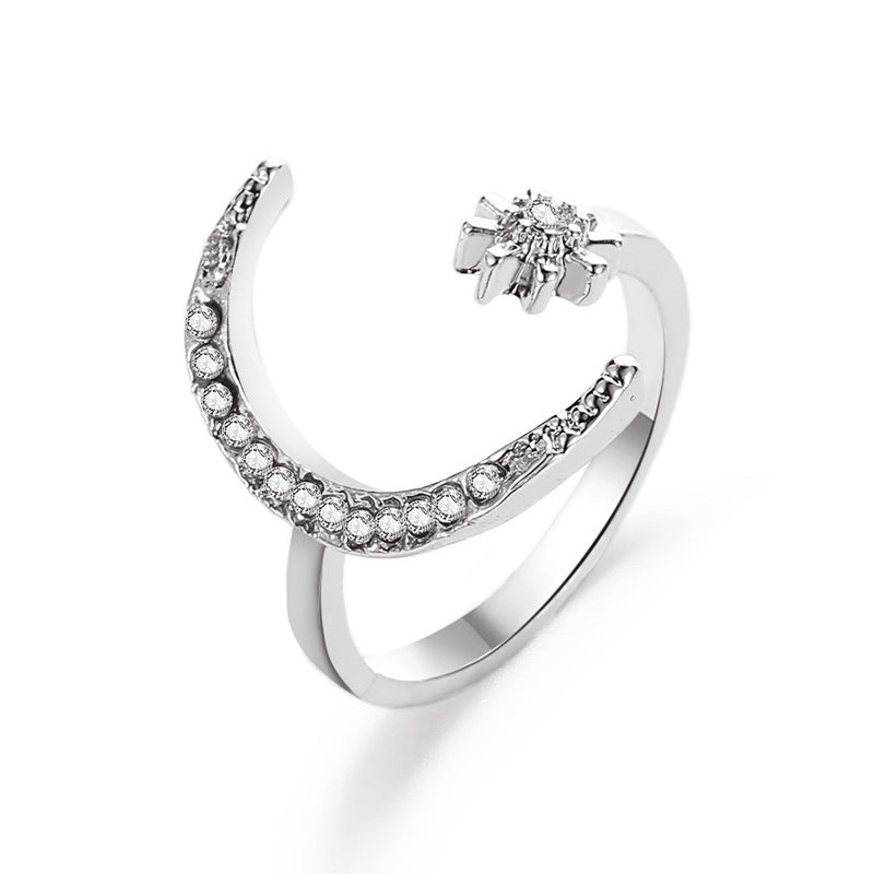Sparkling Moon Open Ring