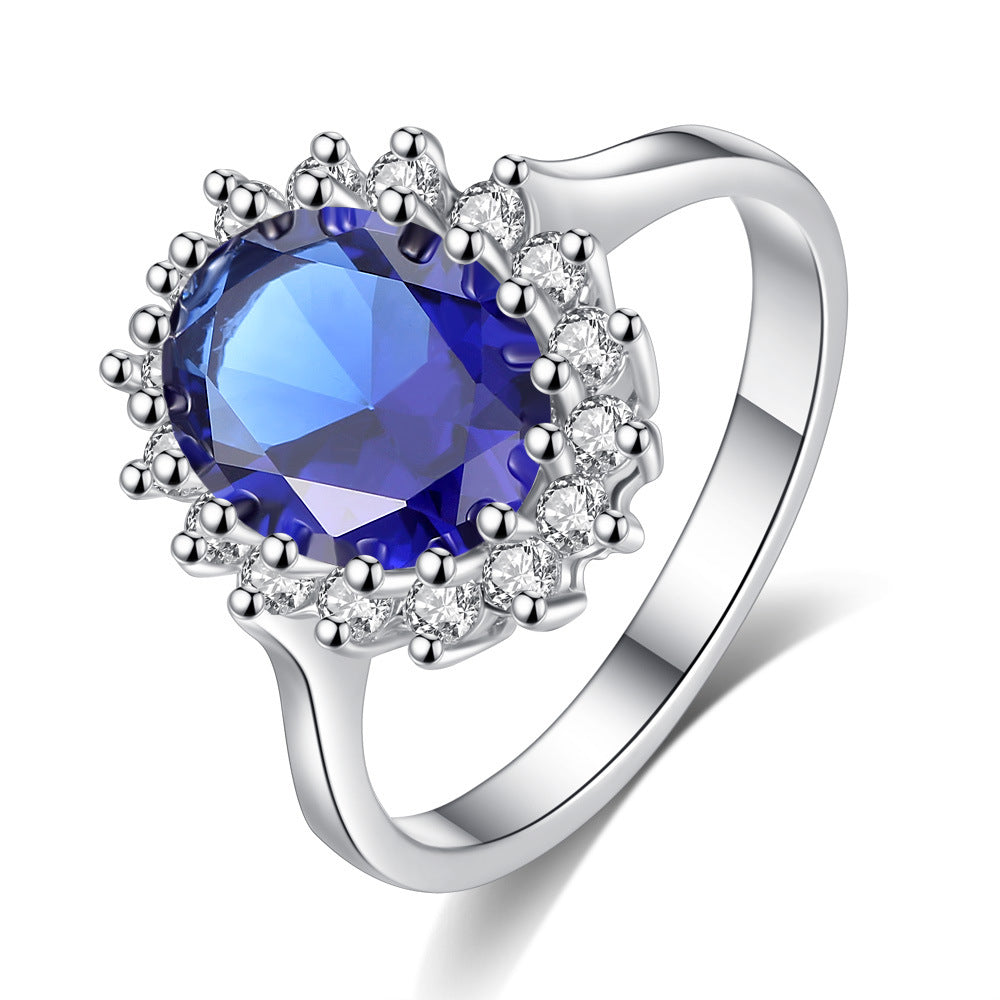 Oval Crystal Halo Ring