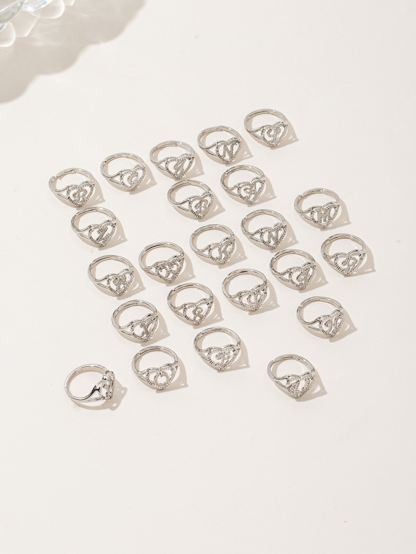Initial Heart Open Ring
