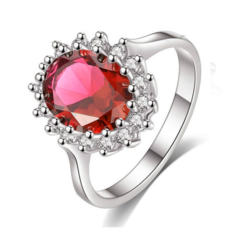 Oval Crystal Halo Ring