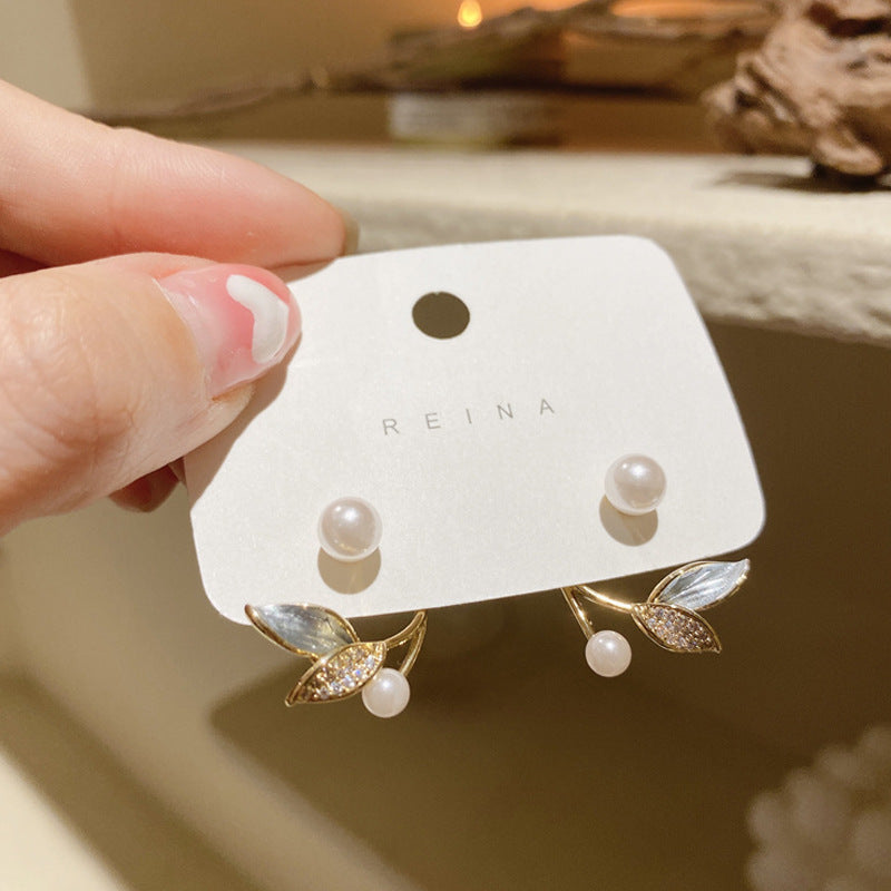 Pearl Flower Ear Jacket Earrings